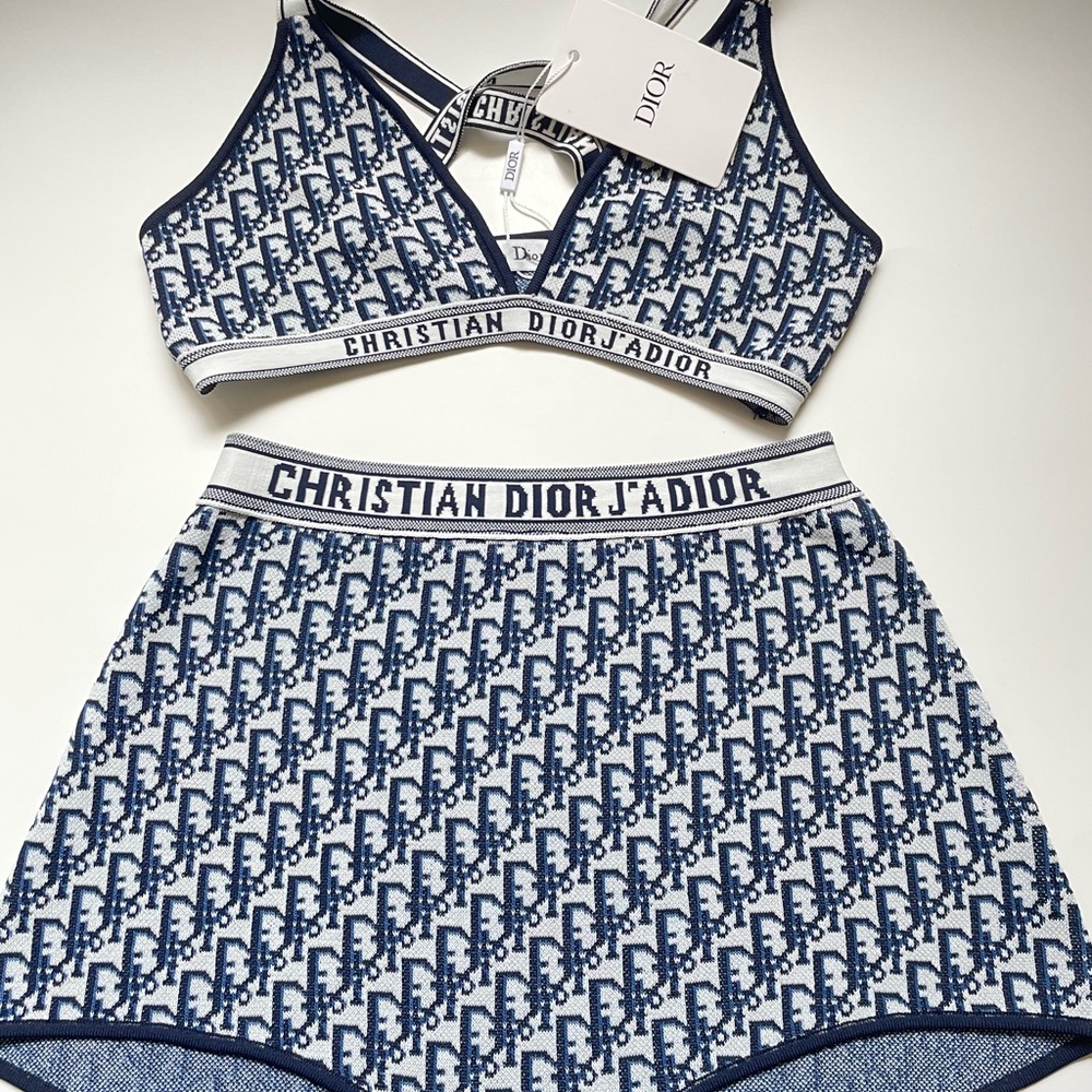 Dior Navy and White Monogram Set